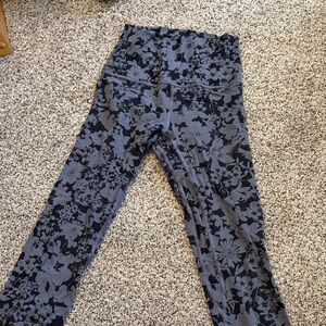 lululemon athletica Black Floral Leggings